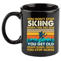 You Get Old When You Stop Skiing Winter Sports Lover Skier 11oz C Handle Ceramic Mug