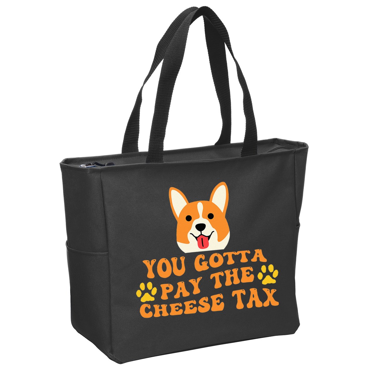 You Gotta Pay The Cheese Tax Funny Dog Meme Zip Tote Bag