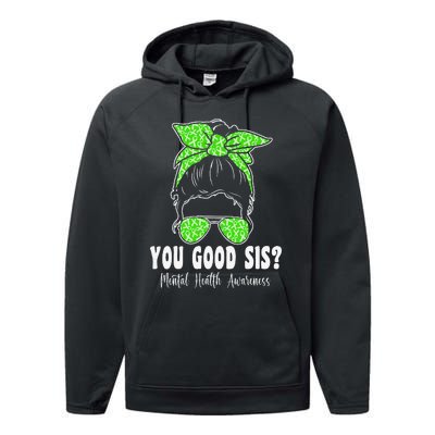 You Good Sis Mental Health Matters Awareness Human Brain Performance Fleece Hoodie