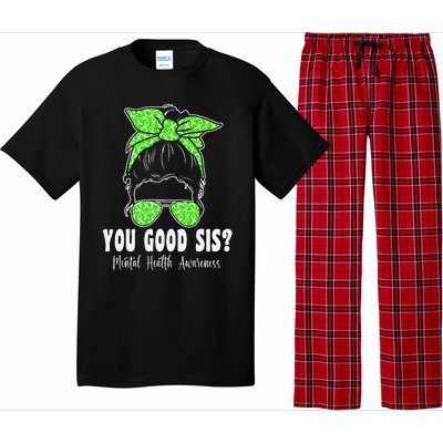 You Good Sis Mental Health Matters Awareness Human Brain Pajama Set