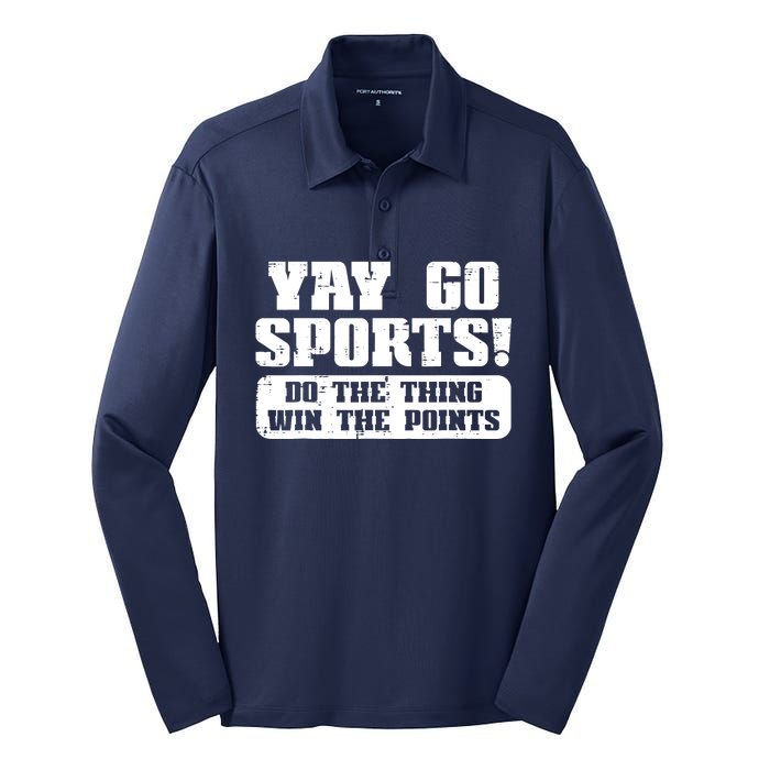 Yay Go Sports American Football Game Day Silk Touch Performance Long Sleeve Polo