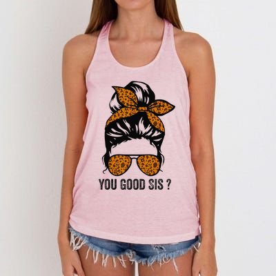 You Good Sis Mental Health Human Brain Counselor Therapist Women's Knotted Racerback Tank