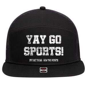 Yay Go Sports! Funny Sports lover 7 Panel Mesh Trucker Snapback Hat