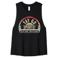 Yay Go Sports! Funny Sports Women's Racerback Cropped Tank