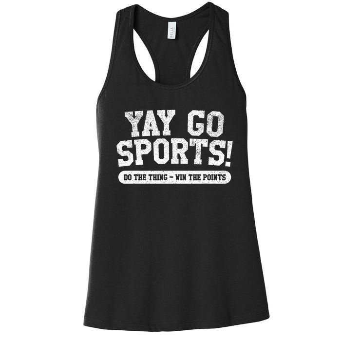 Yay Go Sports! Funny Sports Women's Racerback Tank