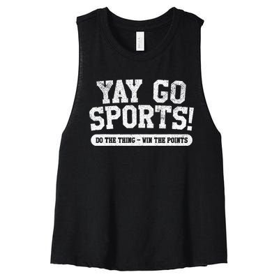 Yay Go Sports! Funny Sports Women's Racerback Cropped Tank