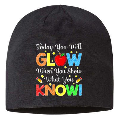 You Glow Show What You Know Teacher Test Day Sustainable Beanie