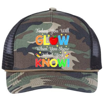 You Glow Show What You Know Teacher Test Day Retro Rope Trucker Hat Cap