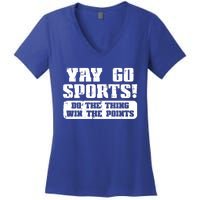 Yay Go Sports American Football Game Day Great Gift Women's V-Neck T-Shirt