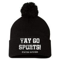 Yay Go Sports! Funny Sports Pom Pom 12in Knit Beanie