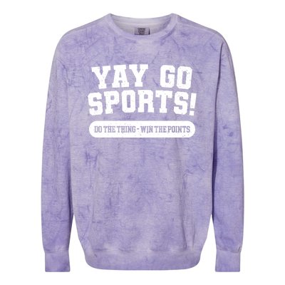 Yay Go Sports American Football Game Day Football Day Funny Gift Colorblast Crewneck Sweatshirt