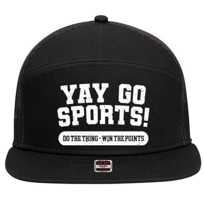 Yay Go Sports American Football Game Day Football Day Funny Gift 7 Panel Mesh Trucker Snapback Hat