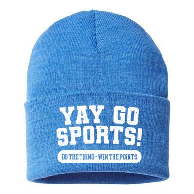 Yay Go Sports American Football Game Day Football Day Funny Gift Sustainable Knit Beanie