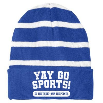 Yay Go Sports American Football Game Day Football Day Funny Gift Striped Beanie with Solid Band