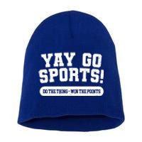 Yay Go Sports American Football Game Day Football Day Funny Gift Short Acrylic Beanie