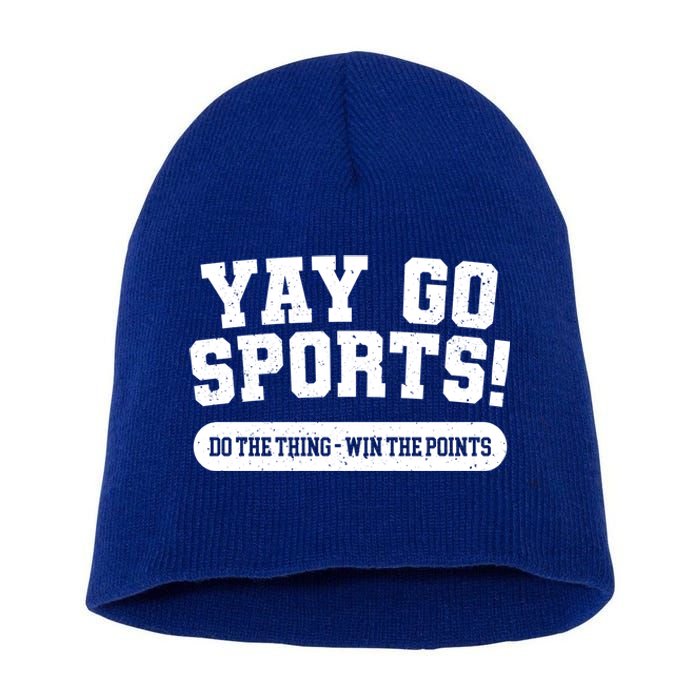 Yay Go Sports American Football Game Day Football Day Funny Gift Short Acrylic Beanie