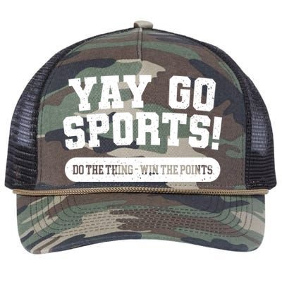 Yay Go Sports American Football Game Day Football Day Funny Gift Retro Rope Trucker Hat Cap