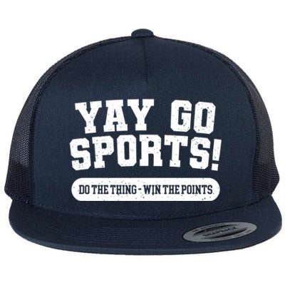 Yay Go Sports American Football Game Day Football Day Funny Gift Flat Bill Trucker Hat