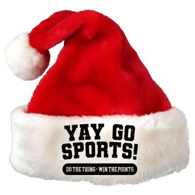 Yay Go Sports American Football Game Day Football Day Funny Gift Premium Christmas Santa Hat