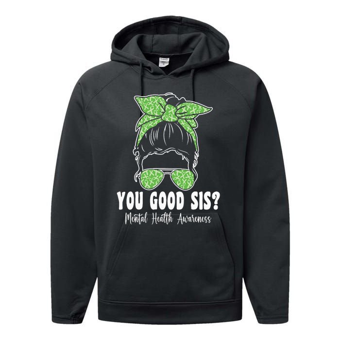 You Good Sis Mental Health Matters Awareness Human Brain Performance Fleece Hoodie