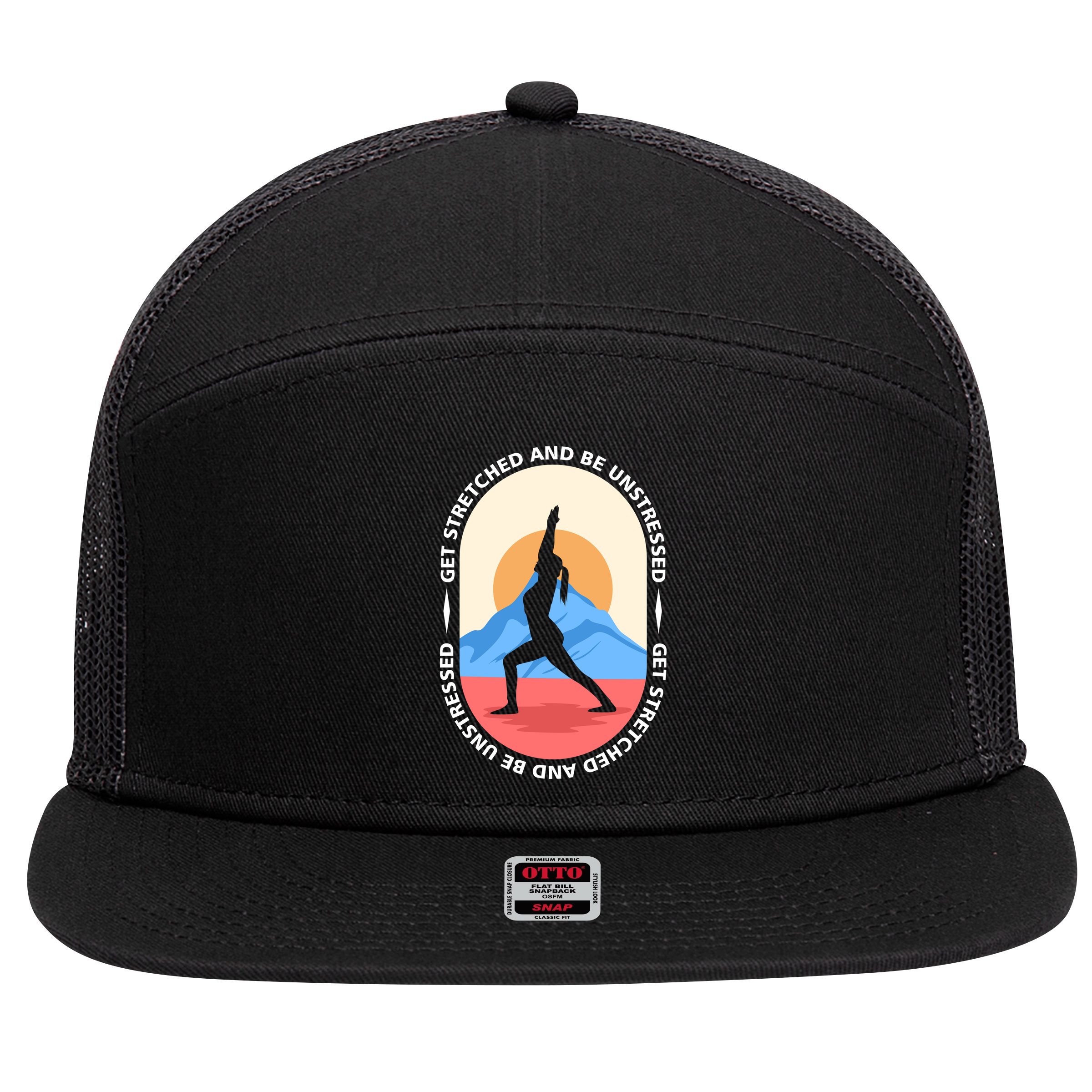 Yoga Get Stretched 7 Panel Mesh Trucker Snapback Hat