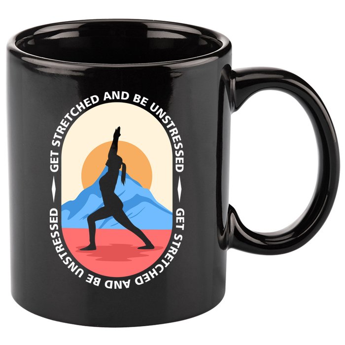 Yoga Get Stretched 11oz C Handle Ceramic Mug