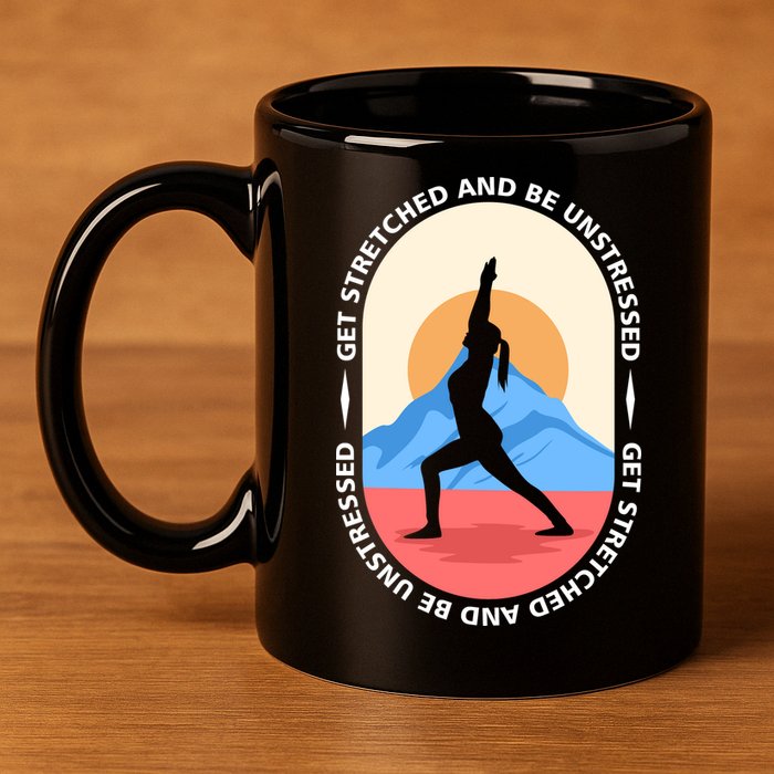 Yoga Get Stretched 11oz C Handle Ceramic Mug