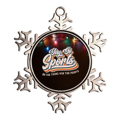 Yay Go Sports Do the Thing Win The Points Funny Sport Team Metallic Star Ornament