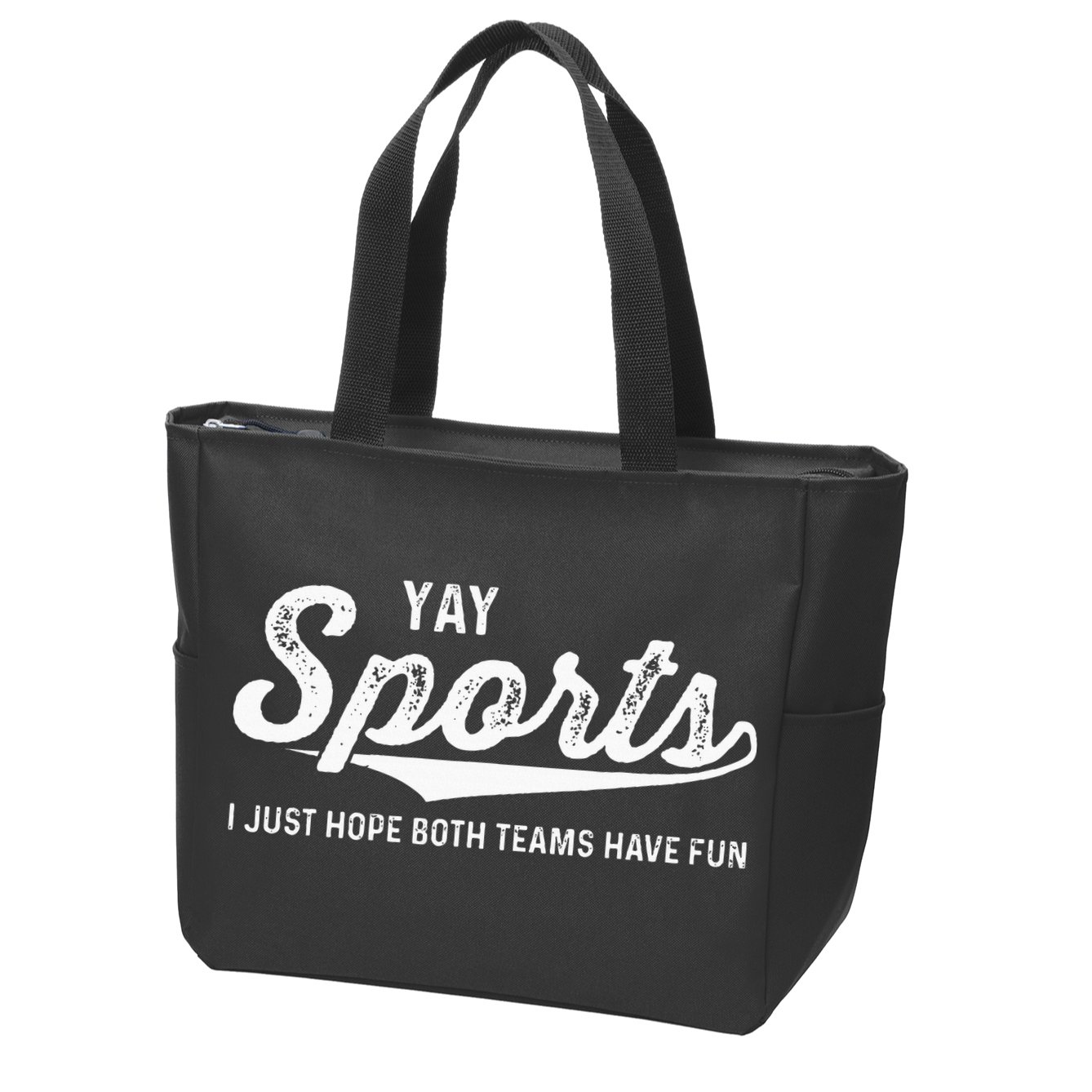 Yay Go Sports Team Funny I Just Hope Both Teams Have Fun Zip Tote Bag