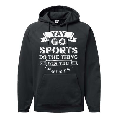 Yay Go Sports Funny Sport Team Performance Fleece Hoodie