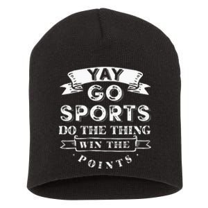 Yay Go Sports Funny Sport Team Short Acrylic Beanie