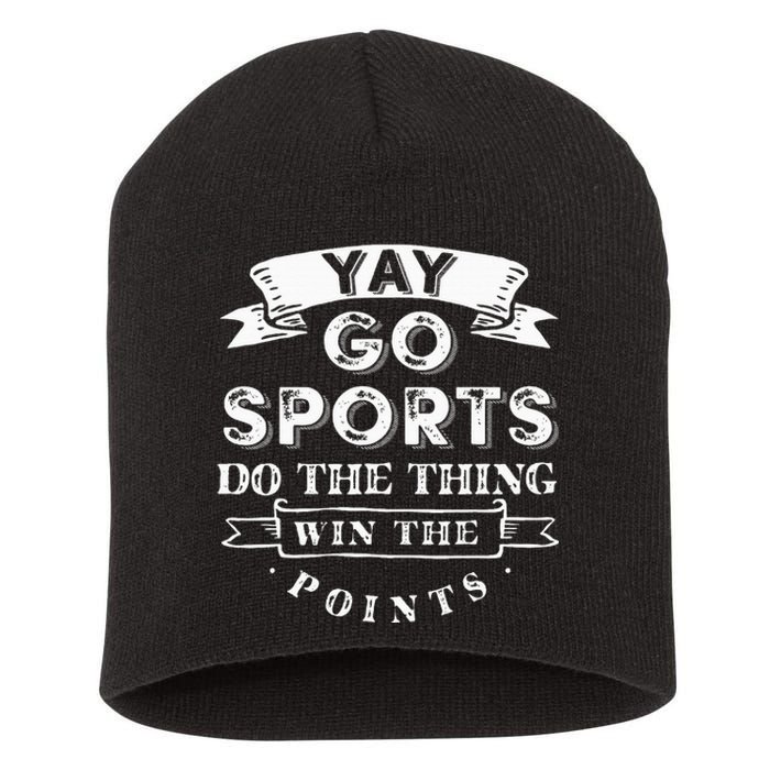 Yay Go Sports Funny Sport Team Short Acrylic Beanie