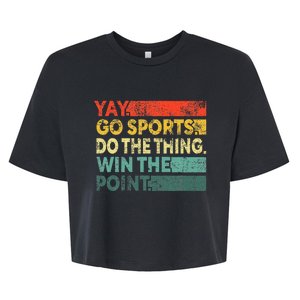 Yay Go Sports! Funny Sport Fan Bella+Canvas Jersey Crop Tee