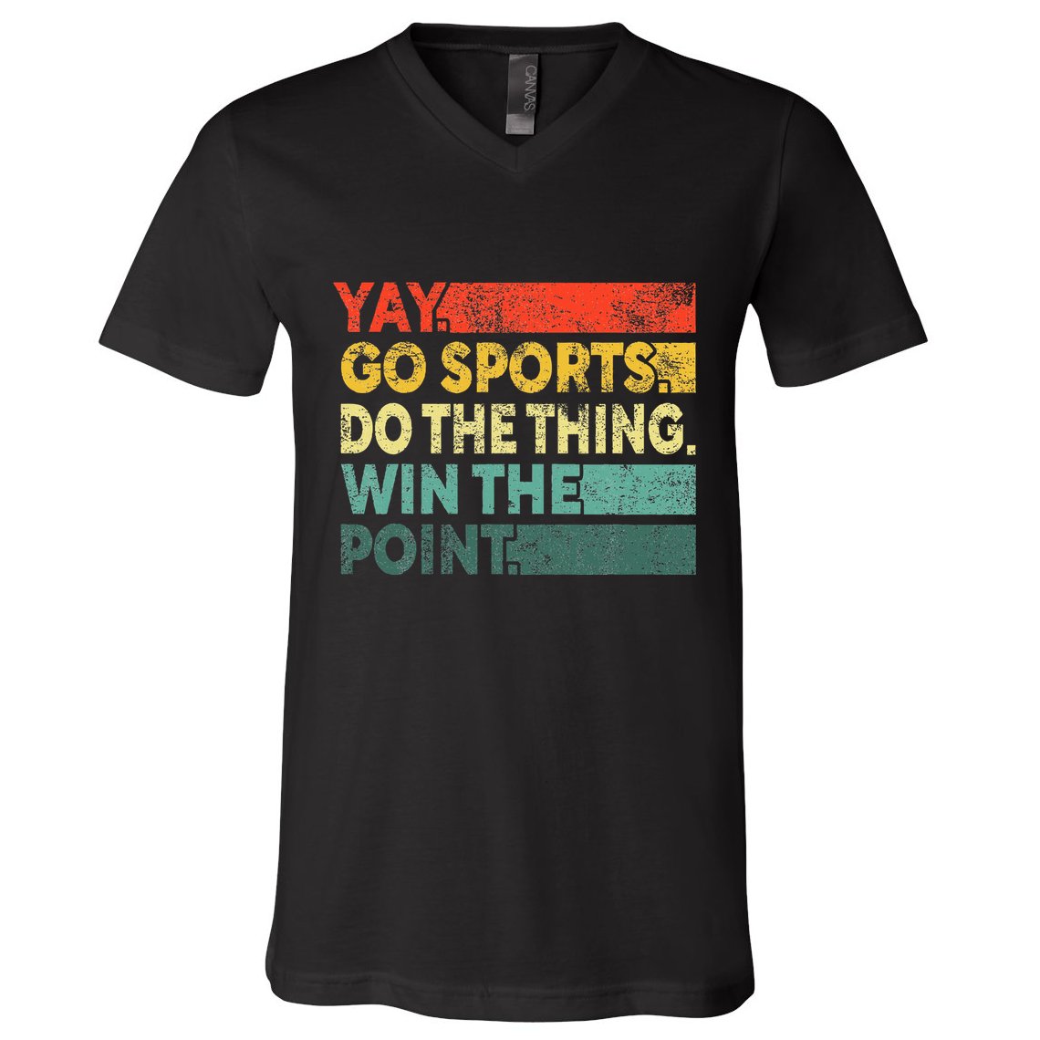 Yay Go Sports! Funny Sport Fan V-Neck T-Shirt