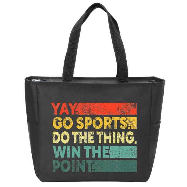 Yay Go Sports! Funny Sport Fan Zip Tote Bag