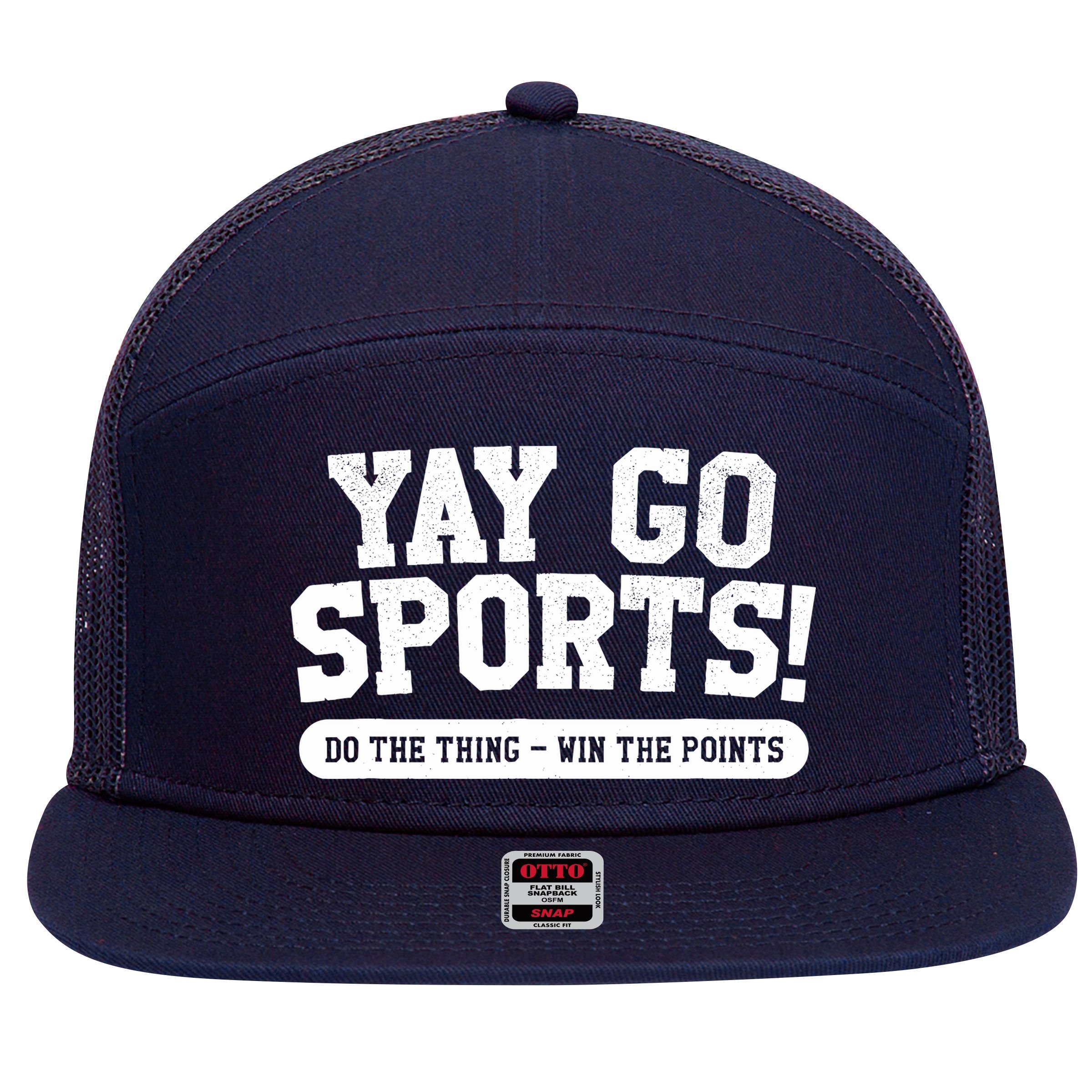 Yay Go Sports! Funny Sports 7 Panel Mesh Trucker Snapback Hat