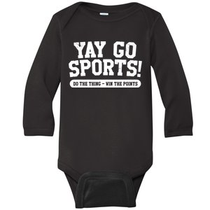 Yay Go Sports! Funny Sports Baby Long Sleeve Bodysuit