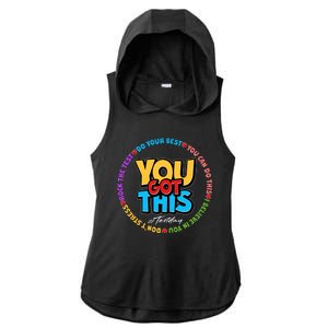 You Got This #Test Day Ladies PosiCharge Tri-Blend Wicking Draft Hoodie Tank