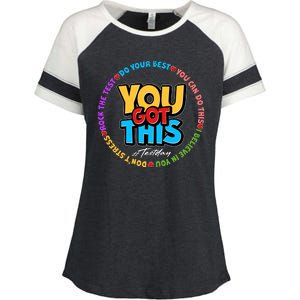 You Got This #Test Day Enza Ladies Jersey Colorblock Tee