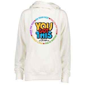 You Got This #Test Day Womens Funnel Neck Pullover Hood