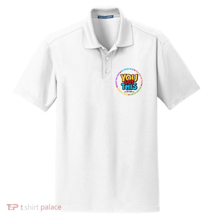You Got This #Test Day Dry Zone Grid Polo
