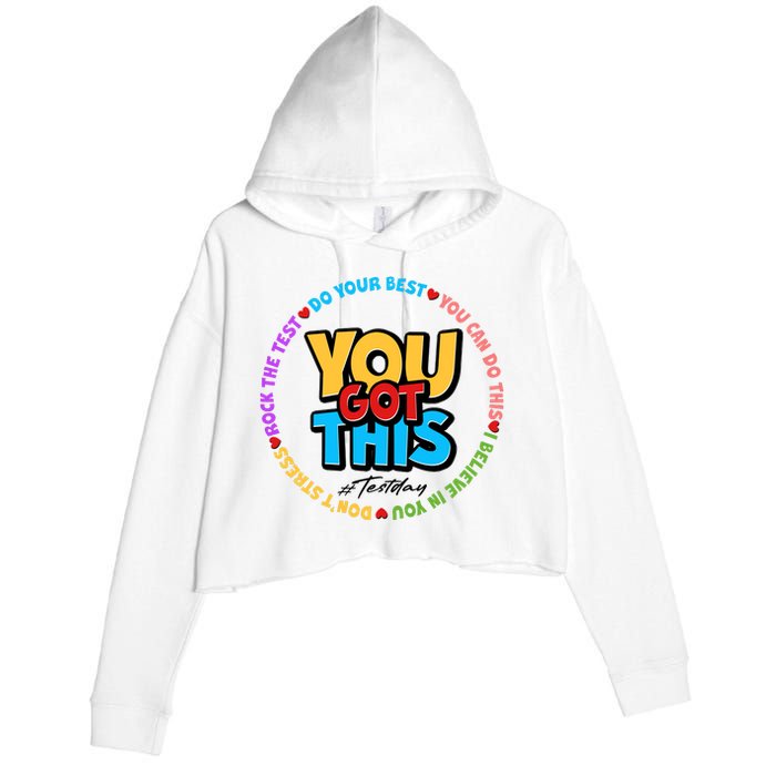 You Got This #Test Day Crop Fleece Hoodie