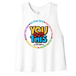 You Got This #Test Day Women's Racerback Cropped Tank