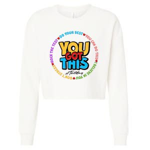 You Got This #Test Day Cropped Pullover Crew