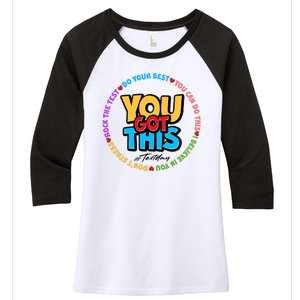 You Got This #Test Day Women's Tri-Blend 3/4-Sleeve Raglan Shirt