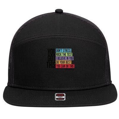 You Got This, Don't Stress Rock The Test, Test Day 7 Panel Mesh Trucker Snapback Hat