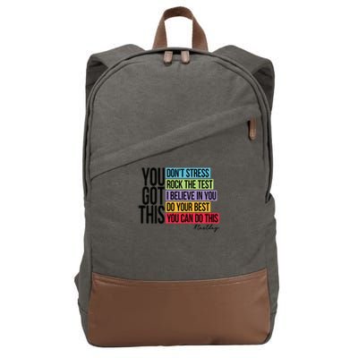 You Got This, Don't Stress Rock The Test, Test Day Cotton Canvas Backpack