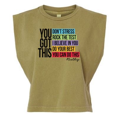 You Got This, Don't Stress Rock The Test, Test Day Garment-Dyed Women's Muscle Tee
