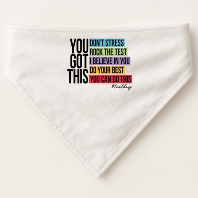You Got This, Don't Stress Rock The Test, Test Day USA-Made Doggie Bandana