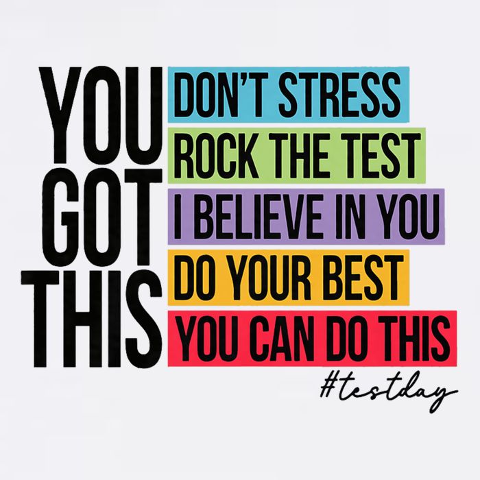 You Got This, Don't Stress Rock The Test, Test Day Cooling Performance Crew T-Shirt